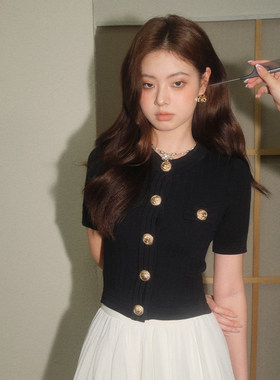 OLIVIADUO金扣小香针织