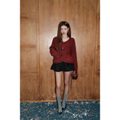 针织上衣 DUO粗针钻扣毛衣复古氛围感宽松短款 新年系列 OLIVIA