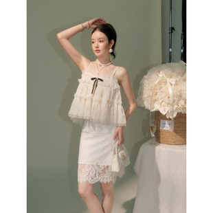 OLIVIA DUO 维斯小姐波点吊带2026年夏季上新法式蝴蝶结层叠上衣