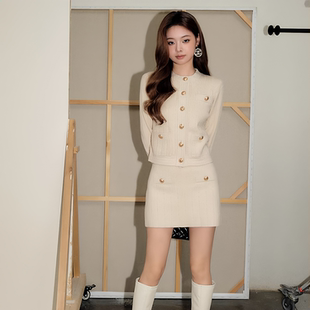 OLIVIA 气质名媛半裙两件套 DUO巴黎千金针织小香风裙套装