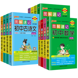 2026适用绿卡图解速记初中语文数学英语物理化学生物政治历史地理古诗文文言文初一二三知识点汇总中考考点速记大全学霸笔记口袋书
