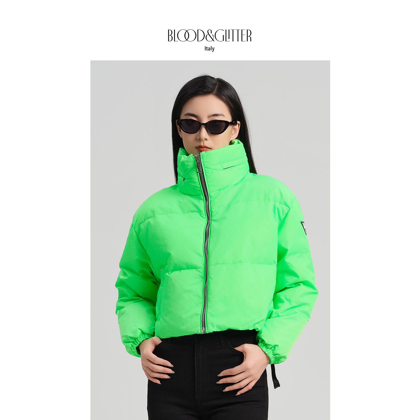 潮流休闲立领宽松短款鹅绒羽绒服