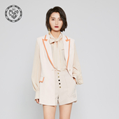 blood&glitter 璞德格骊春夏边缘撞色气质一粒扣无袖 收腰马甲