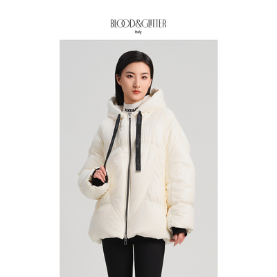 流行爆款短款加厚连帽鹅绒羽绒服