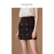 blood&glitter 璞德格骊黑色半身裙女夏2025新款 短裙小个子裙子