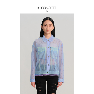 璞德格骊短外套百搭宽松微透视