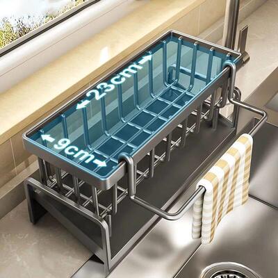 Kitchen Sink Drain Rack Organizer ABS Plastic Self-draining