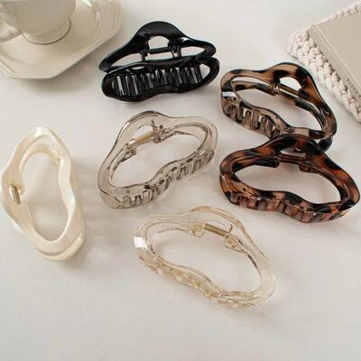 Irregular Hollow Out Hair Claws Clips Women Girls Tortoisesh