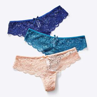 Women Flower Lace Bikini Thongs Panties Briefs Underwear