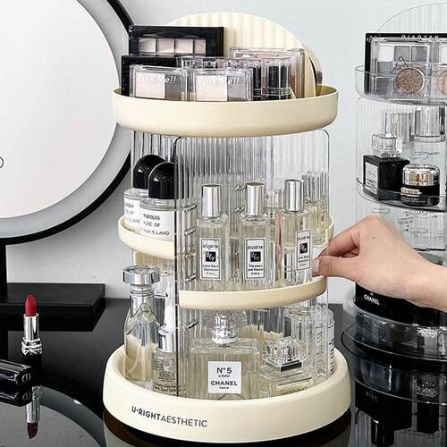 360 Degree Rotating Cosmetic Storage Box Makeup Organizer