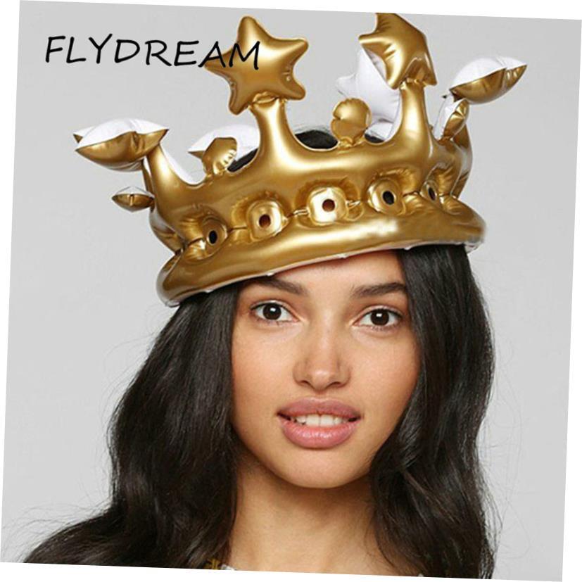 FLYDREAM Creative Personalized Inflatable Crown Inflated Hat