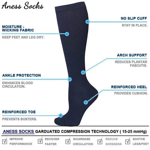 Men Compression Stockings Women Hiking Running Elastic Socks