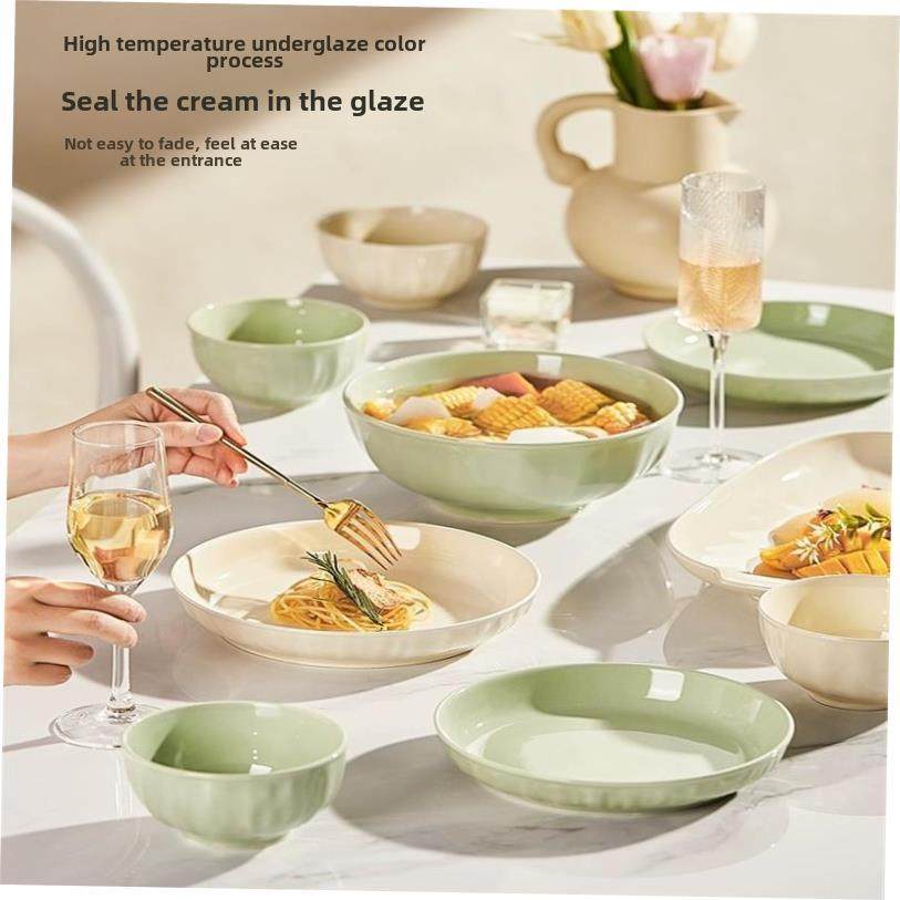 Nordic style porcelain lace tableware combination