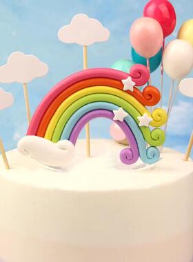 Rainbow Unicorn Cake Topper Birthday Wedding Cake Flags