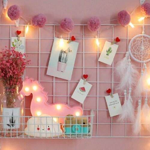Grid Photo Wall Accessories Hanging Basket Wrought Iron