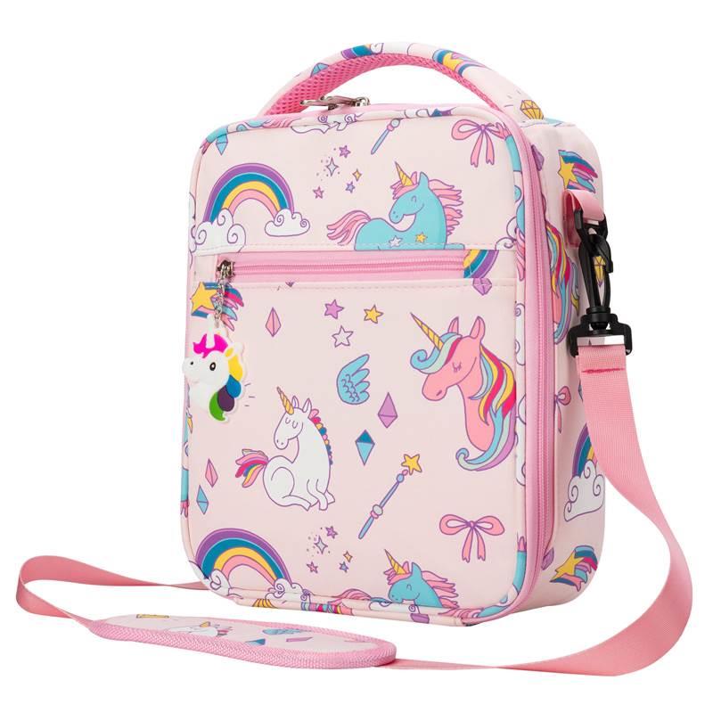 BPA free Children Cartoon Unicorn Lunch Box Bag for Girls