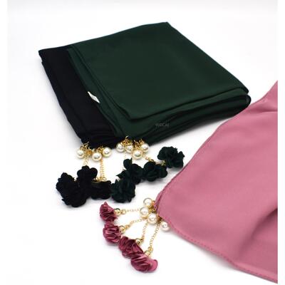 Pearl Chiffon Bubble Headband Exquisite Pearl 包头巾精致珍珠