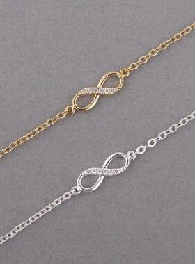Kinitial Hot Infinity Number 8 Chain Bracelet CZ Infinity Br
