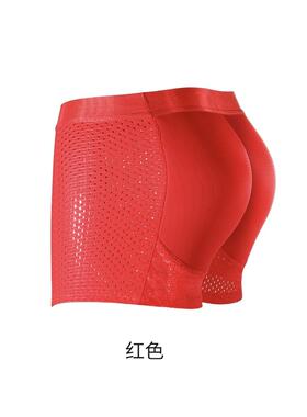 Men Trunks Built-in Fake Butt Hip Lifter Enhancer Shorts Box
