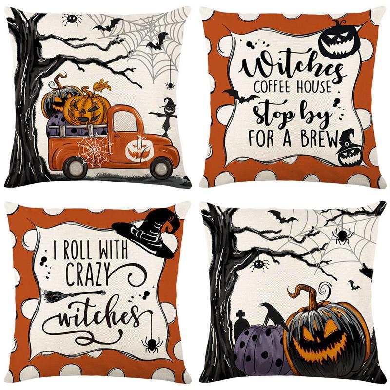 Halloween printed pillowcase creepy pumpkin pillow cushion