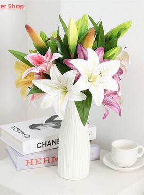 Artificial silk flowers fake lily Bouquet 41cm long DIY crea