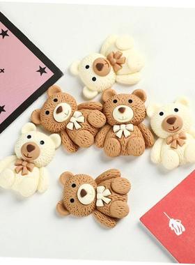 Caroon Beige Coffee Bear Resin Cabochon Flatbacks Fit Phone
