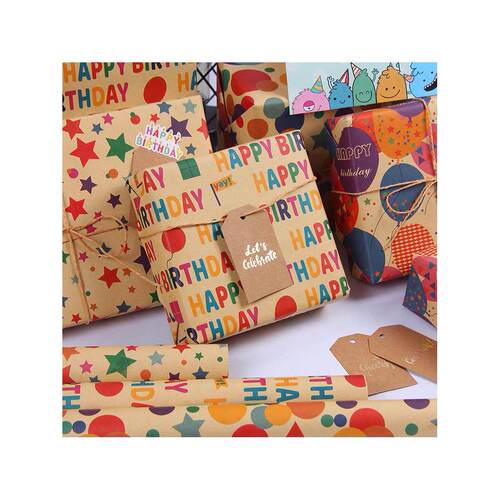 happy birthday包装纸 wrapping paper christmas gift packaging