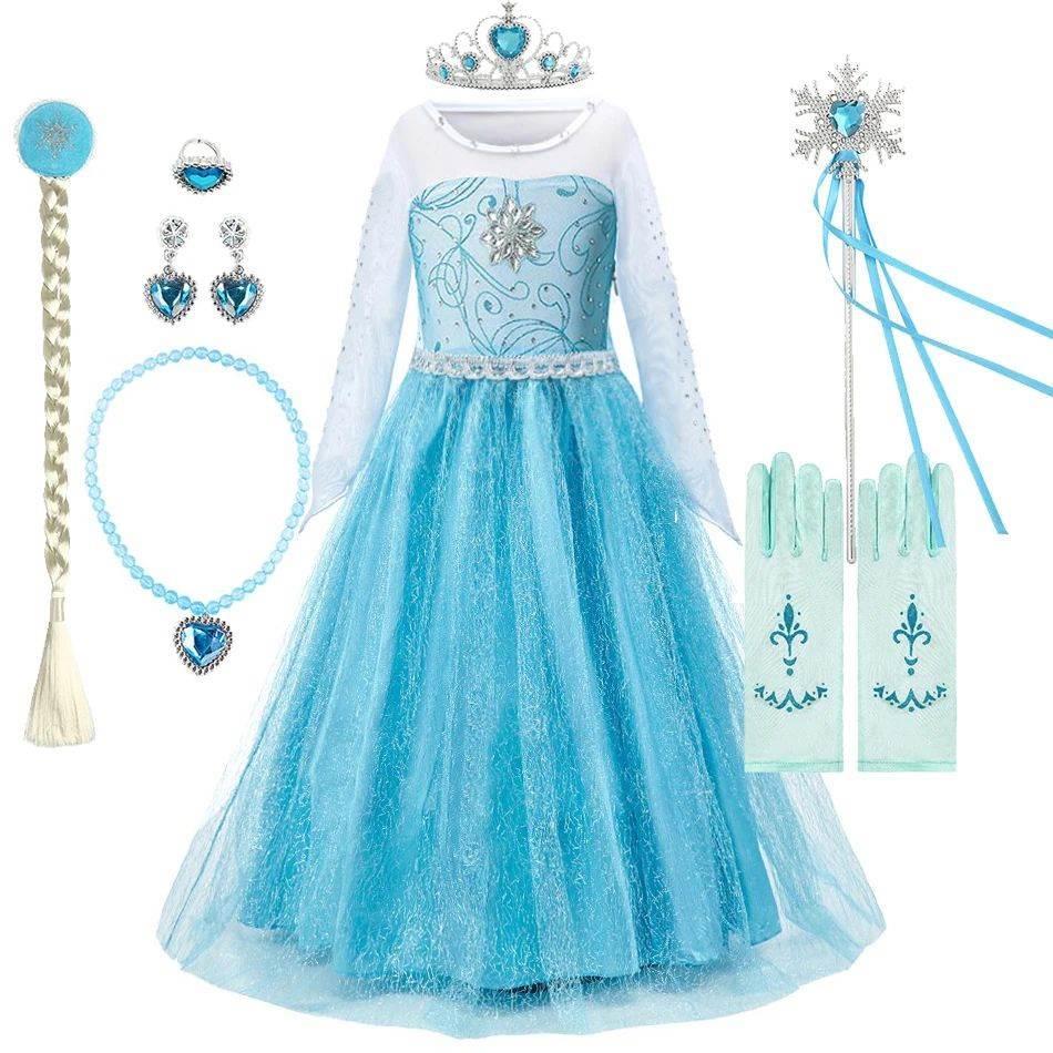 3 4 5 6 7 8 9 10 Years Children Princess Dress Kids Elsa Cos