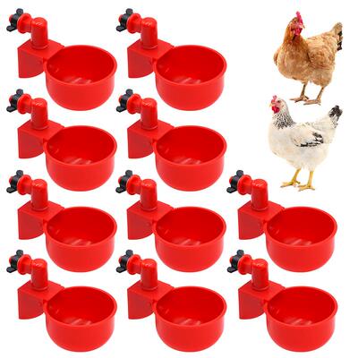 10 Pcs Automatic Poultry Drinker Bowl Chicken Bird Water Cup