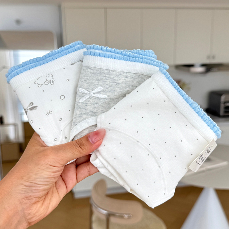 10a抗菌内裤女生纯棉裆学生灰色可爱刺绣加长底裆中腰三角裤新款