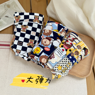 独立包装~牛奶丝内裤女中腰冰丝三角裤日系卡通可爱风夏薄款冰凉