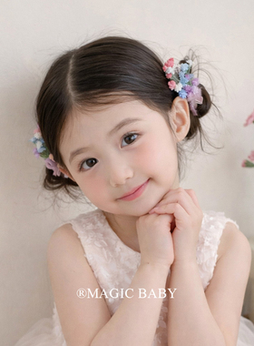 儿童彩色满天星花朵发夹刘亦菲同花头饰公主夹子女童发饰
