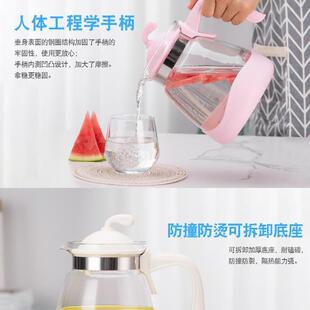大容量玻璃冷水壶凉水壶耐高温泡茶壶花茶壶家用养生壶水装