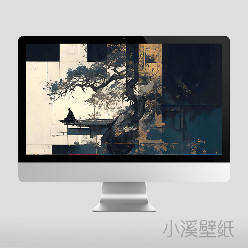 手机壁纸浓墨板绘国风古风水墨ipad平板电脑iphone 4k高清屏保20