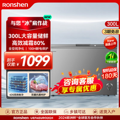 容声300L大容量减霜冰柜家商两用冷藏冷冻转换单温一级节能冷柜