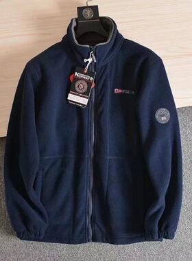 加绒加厚双面摇粒绒外套男出口挪威单 秋冬保暖休闲宽松大码外套