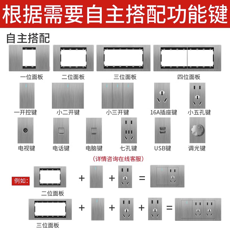 国际电工118型开关插座模块组合
