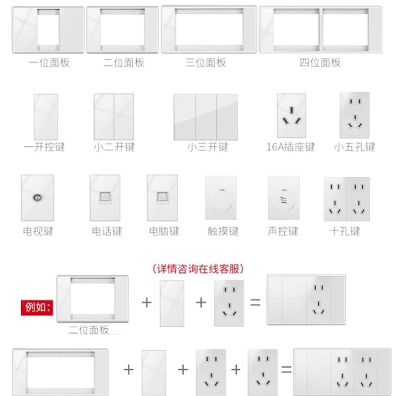 国际电工118型开关插座模块组合