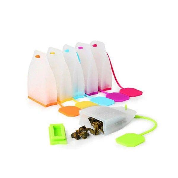 6pcs Silicone Tea Filter Bag Colorful Cups Mugs Teapot Tea