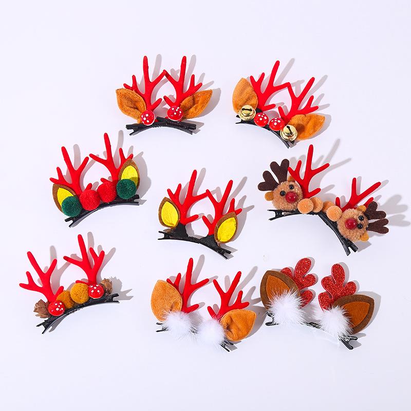 Christmas headwear antler hair clips for children圣诞节