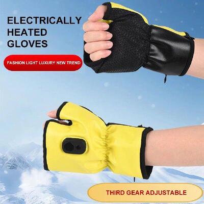 Electric Heating Gloves Fingerless Rechargeable Cold