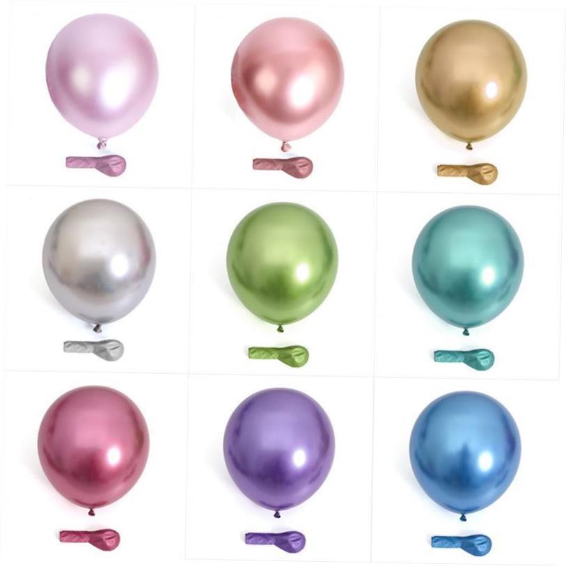 10/20/30pcs Metallic Birthday Balloons Metal Blue Red