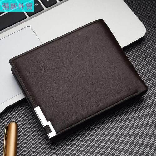 short man wallet pu leather men's purse card holder for