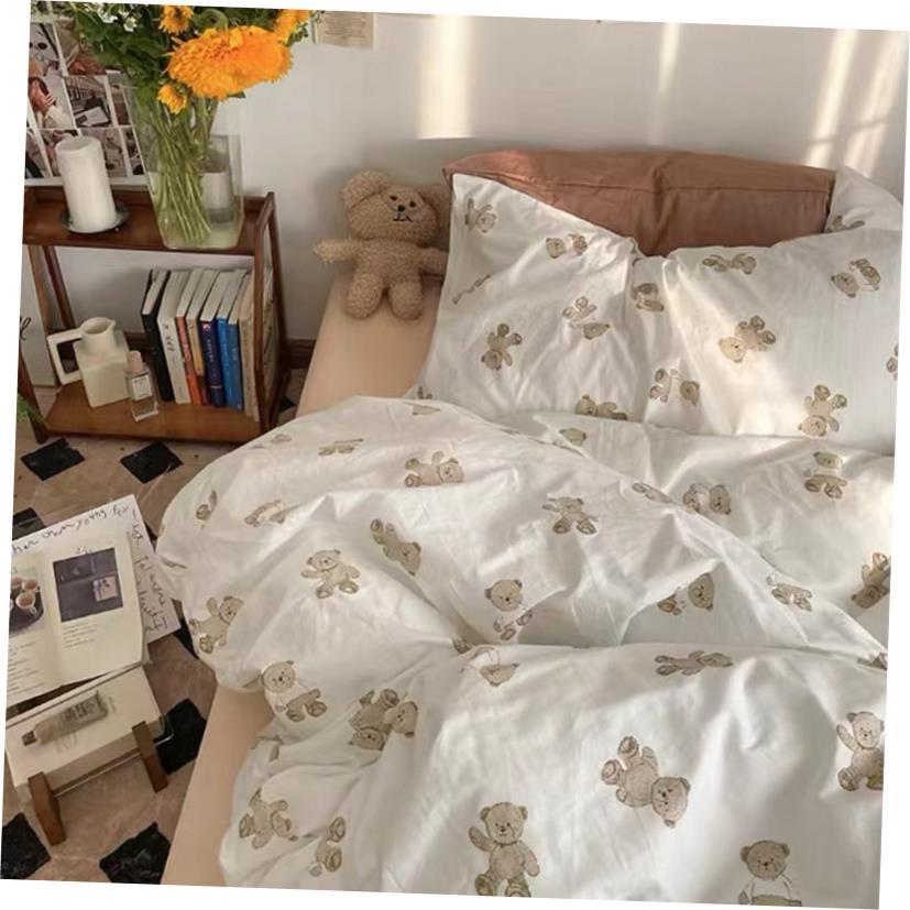 4 pcs bed sheets set beddings cotton flat sheet pillowcases