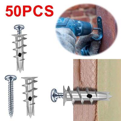 50pcs Zinc Self Drilling Drywall Anchors Hollow Wall
