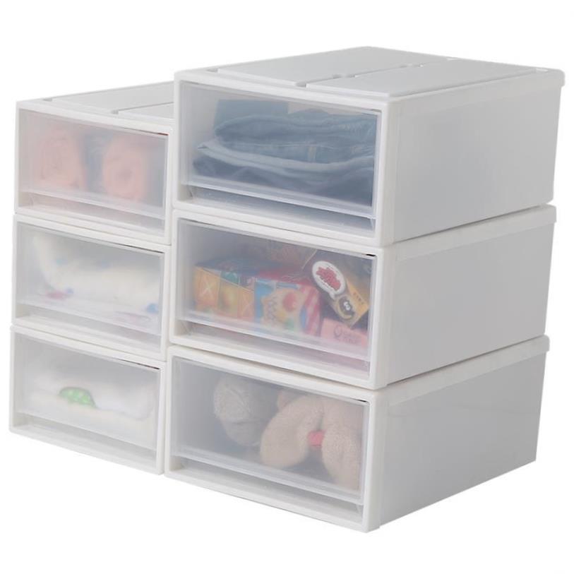 Drawer type storage box plastic transparent wardrobe storage