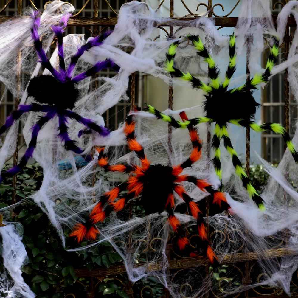 Halloween stuffed flower spider party decoration props 蜘蛛