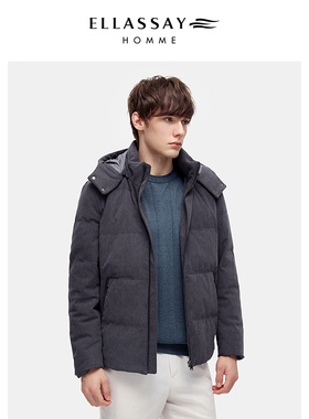 ELLASSAY歌力思男装25秋冬高蓬鹅绒复古灯芯绒羽绒服EME364L00900