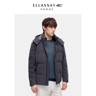 ELLASSAY歌力思男装25秋冬高蓬鹅绒复古灯芯绒羽绒服EME364L00900
