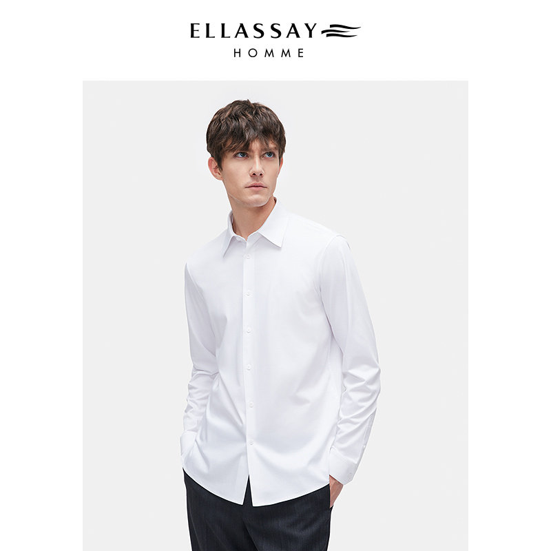 ELLASSAY歌力思男装2025年秋冬丝棉麻混纺衬衫EME363C00200